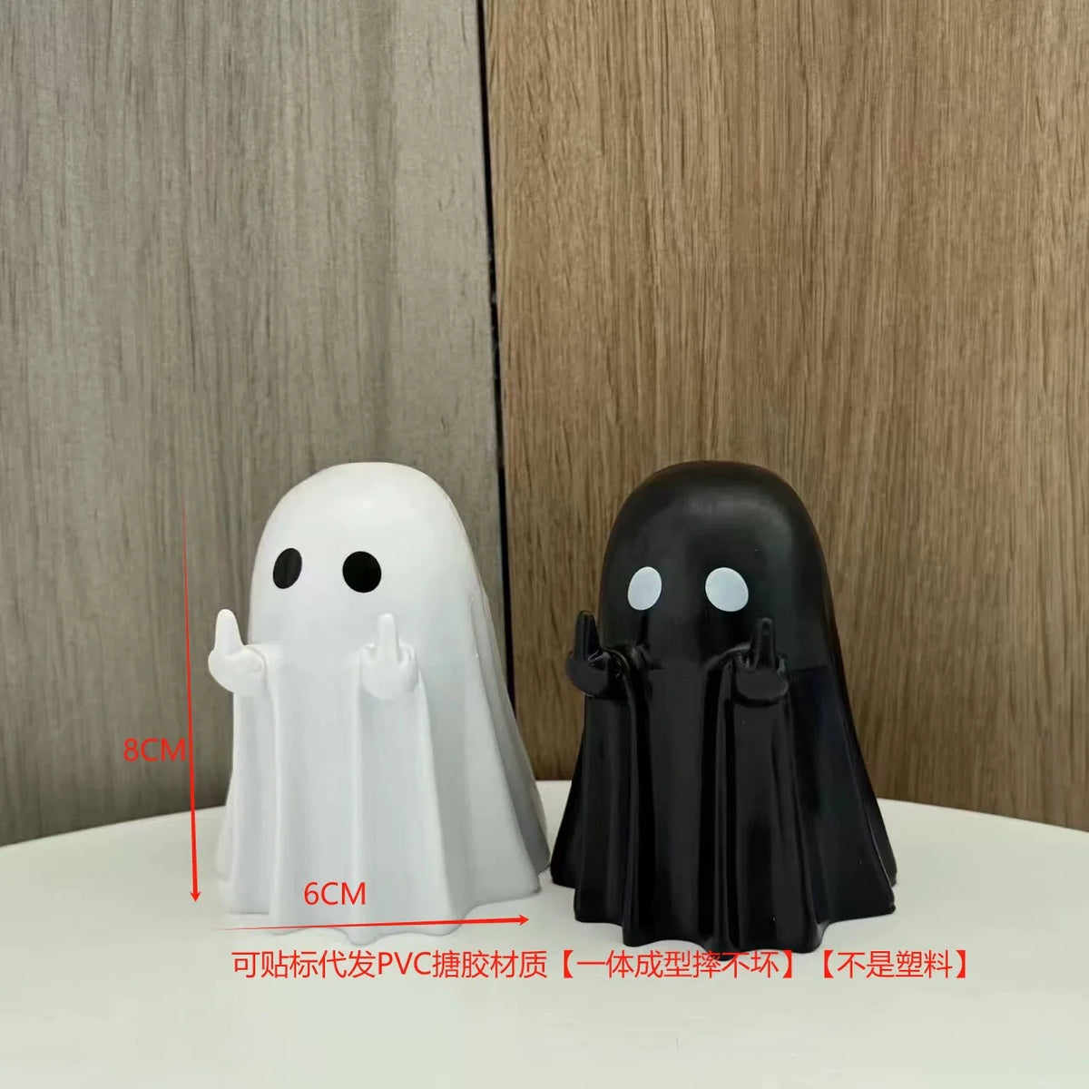 Statue fantôme mignonne au doigt du milieu, petite décoration d'halloween pour la maison, pièce maîtresse pour Table basse, adorable figurine d'horreur
